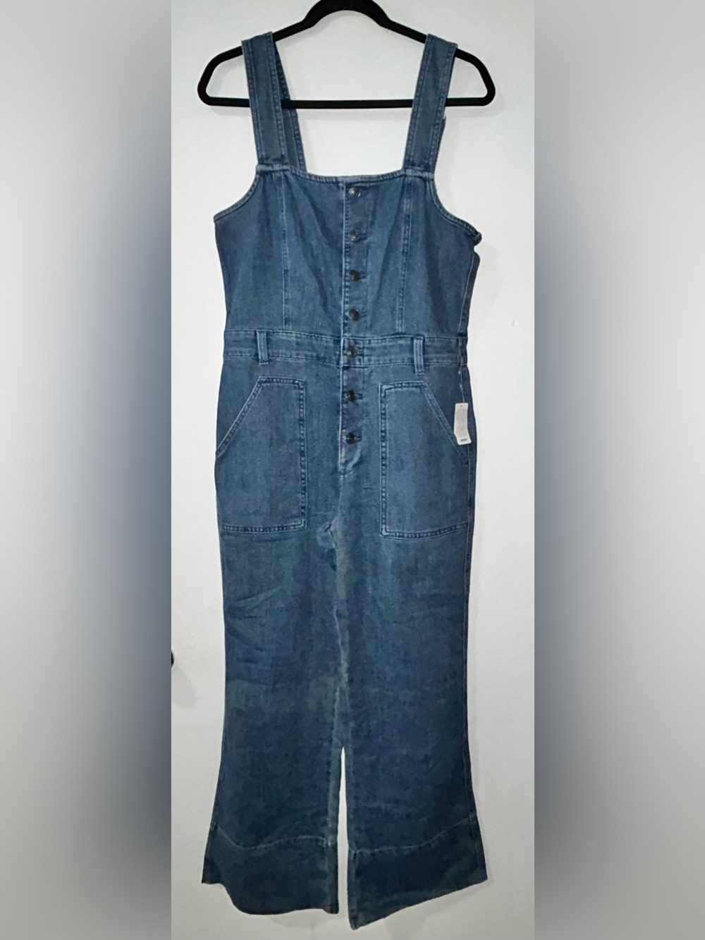 aerie | Blue Denim Button-Front Women's Overalls | Size M